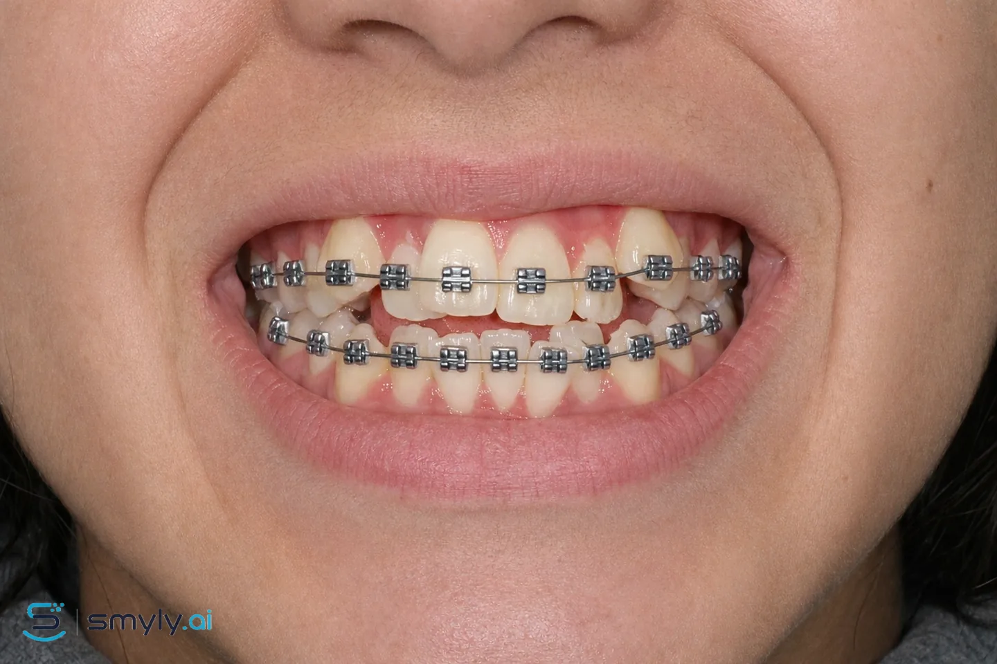After: Smyly simulation of braces preview on the same smile