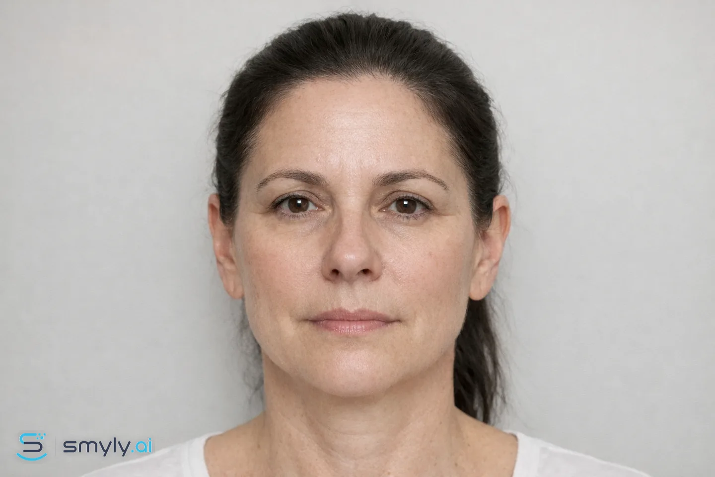 After: Smyly simulation of cheek filler on the same smile