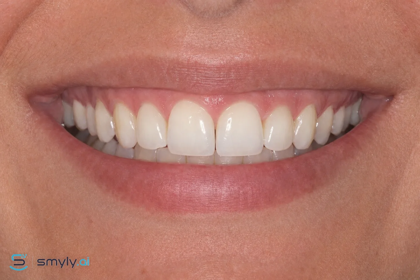 After: Smyly simulation of composite bonding on the same smile