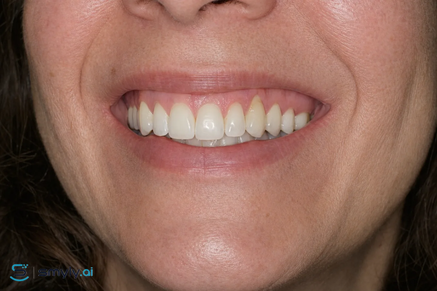 After: Smyly simulation of gum recession coverage on the same smile