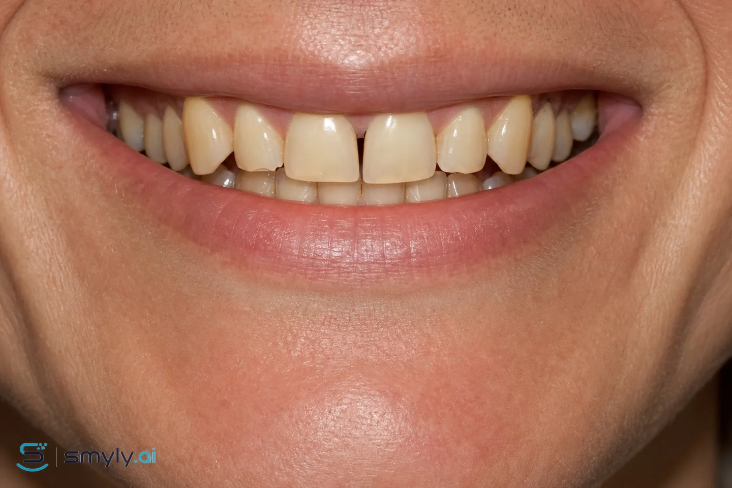 Before: sample smile before snap-on veneers