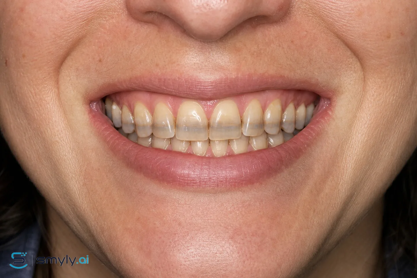 Before: sample smile before deep stain reduction